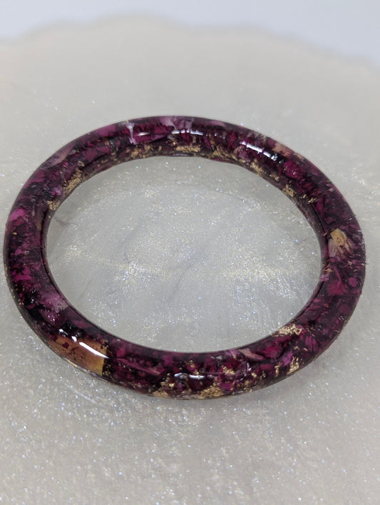 Dry Rose Petals and Gold Flakes Bangle