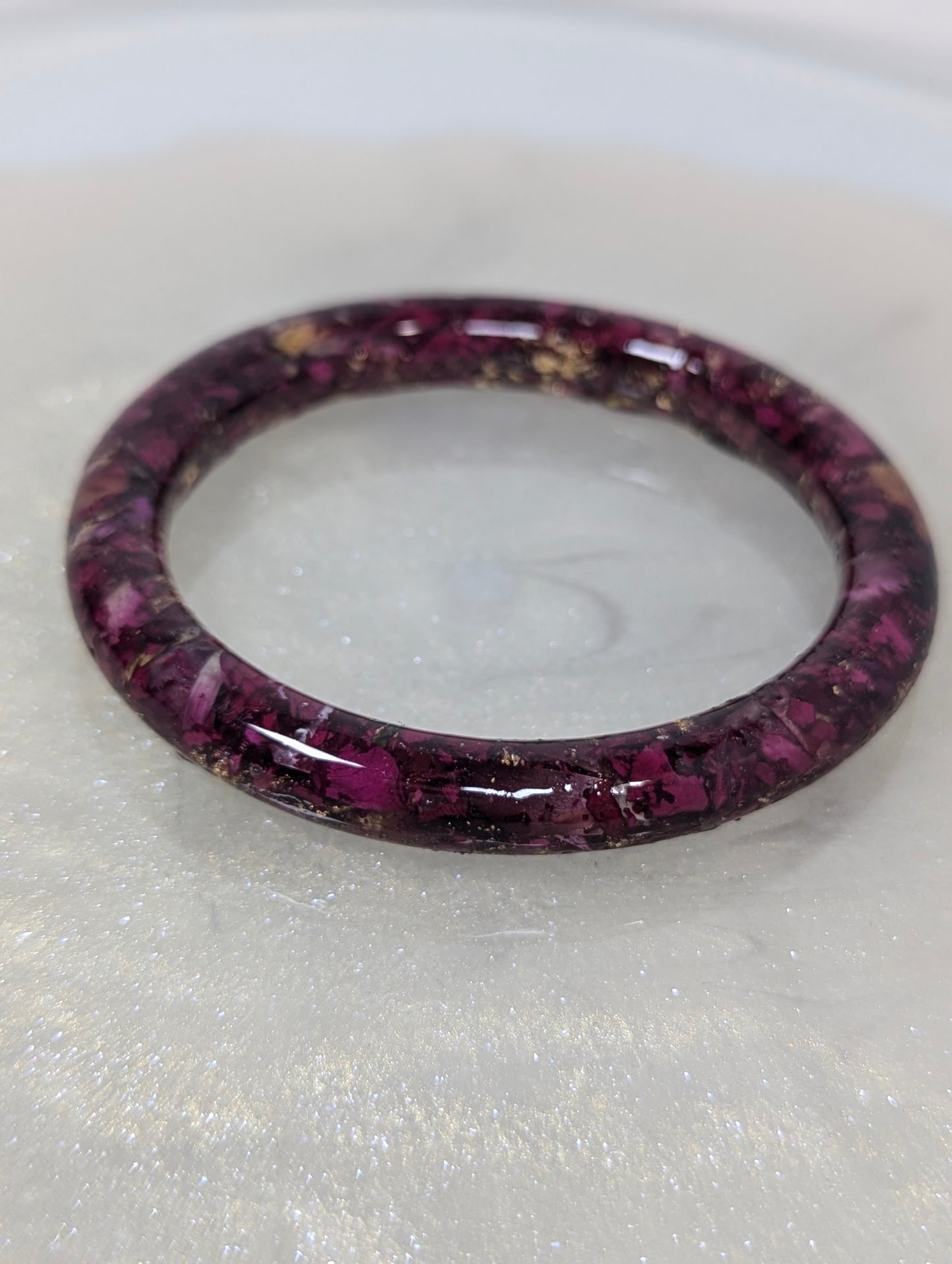 Dry Rose Petals and Gold Flakes Bangle