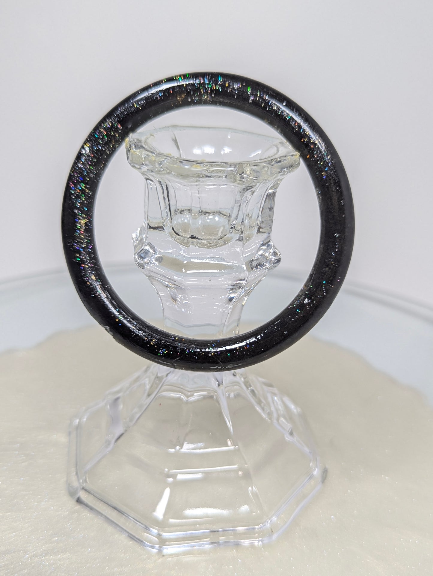 Black Resin Bangle with Glitter