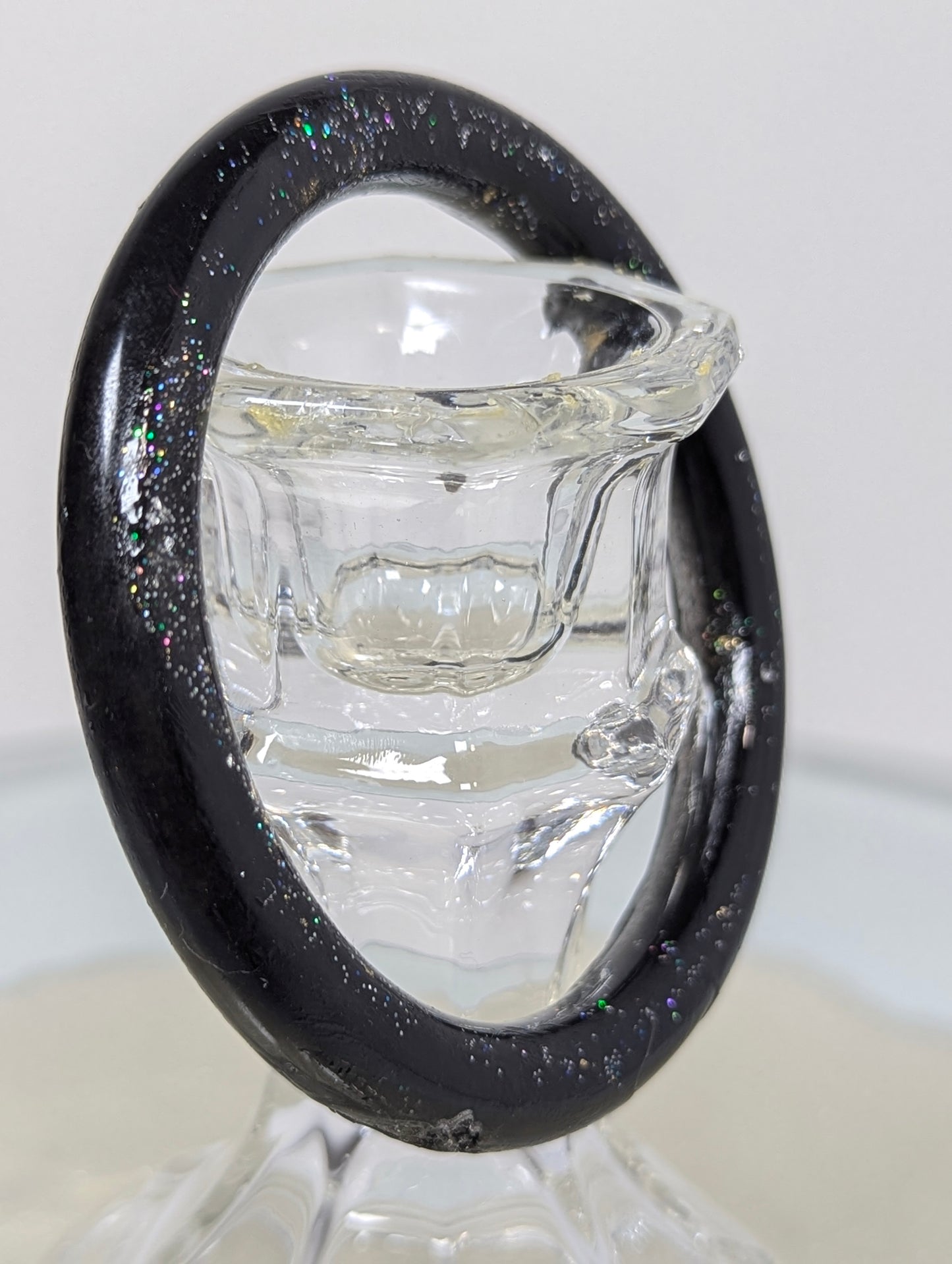 Black Resin Bangle with Glitter