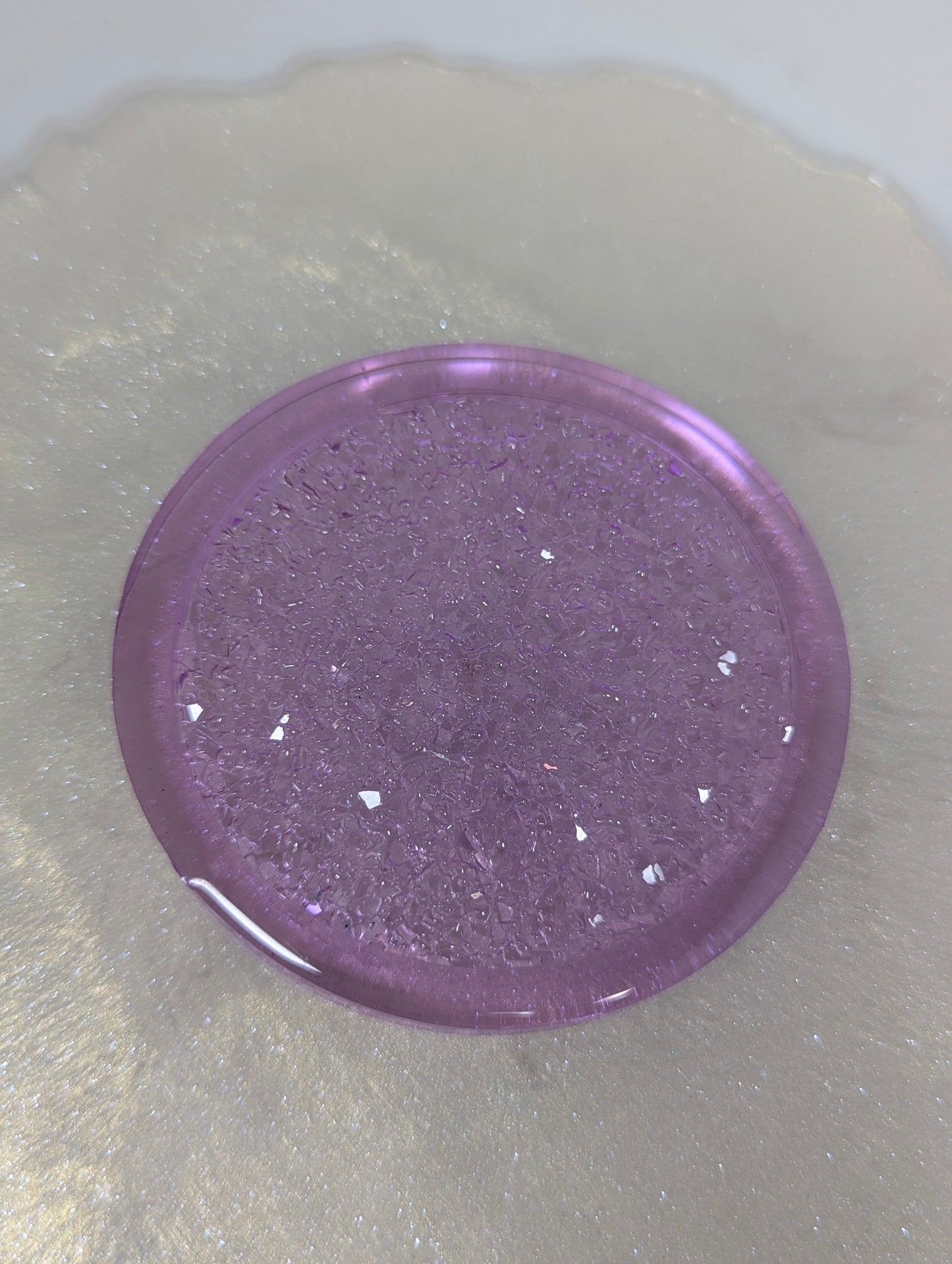Lavender Druzy Resin Jewelry Tray