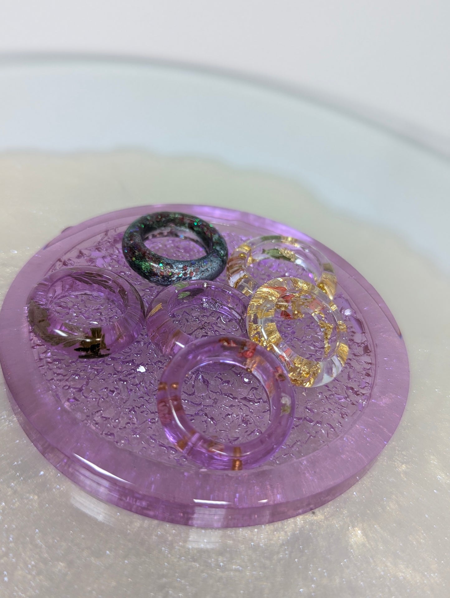 Lavender Druzy Resin Jewelry Tray