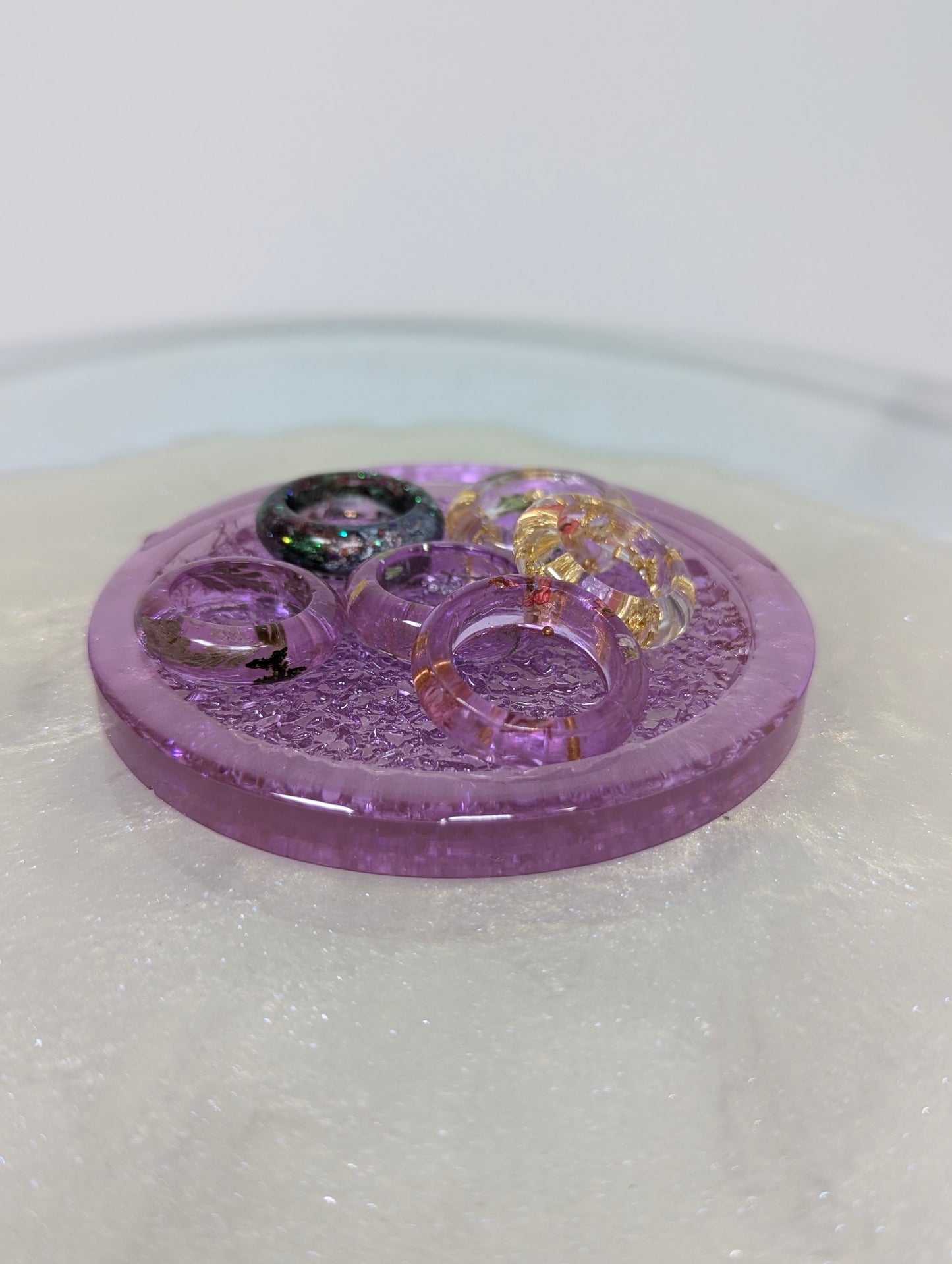 Lavender Druzy Resin Jewelry Tray