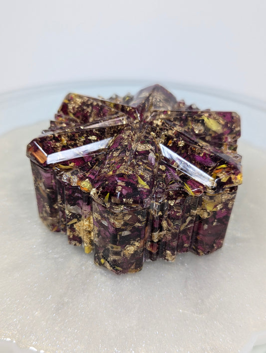Rose Petals with Gold Flakes Jewelry Box
