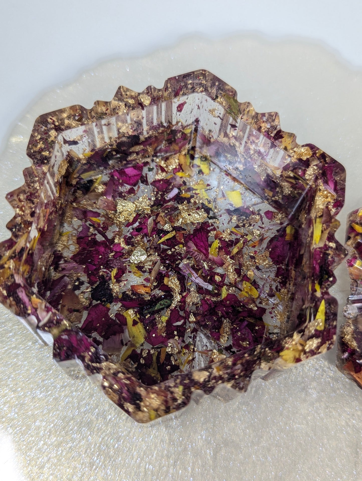 Rose Petals with Gold Flakes Jewelry Box