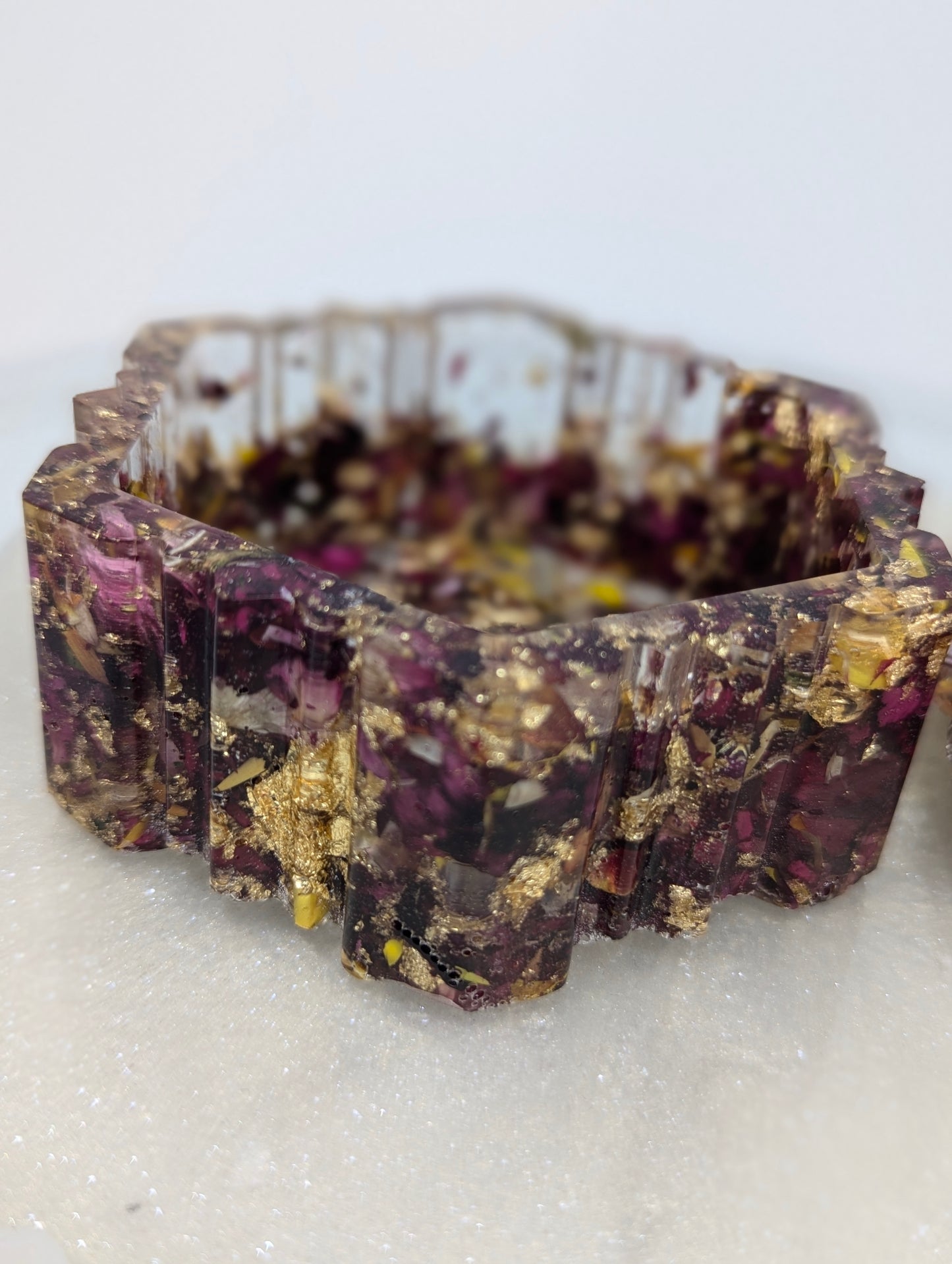 Rose Petals with Gold Flakes Jewelry Box