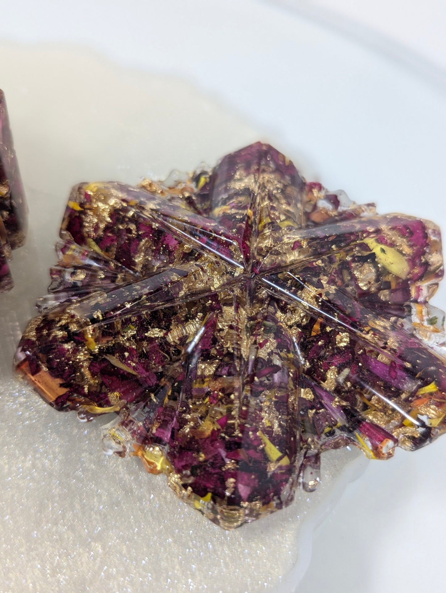Rose Petals with Gold Flakes Jewelry Box