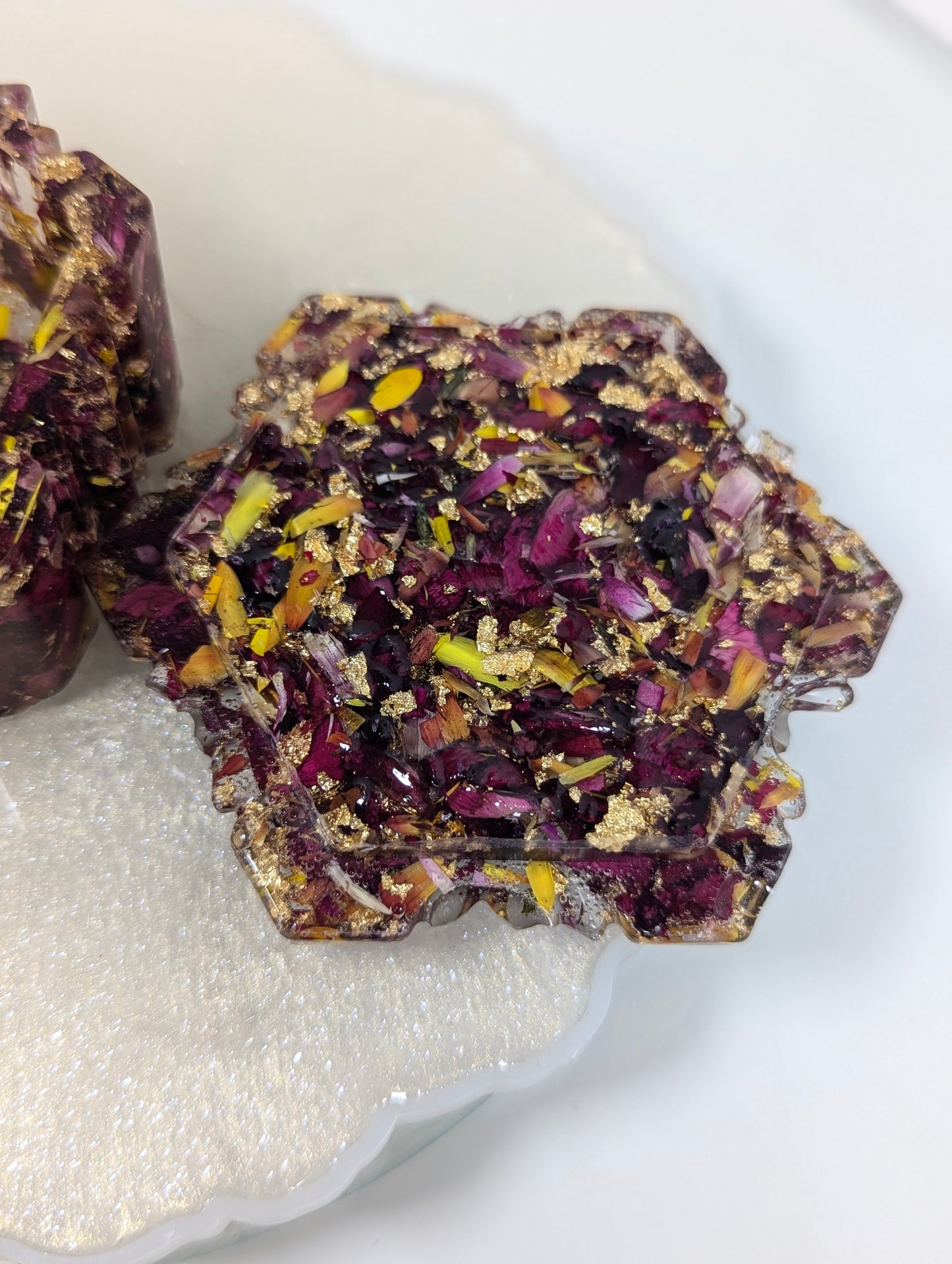 Rose Petals with Gold Flakes Jewelry Box