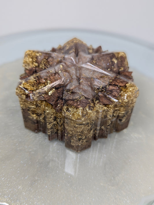 Bronze and Gold Marble Resin Jewelry Box