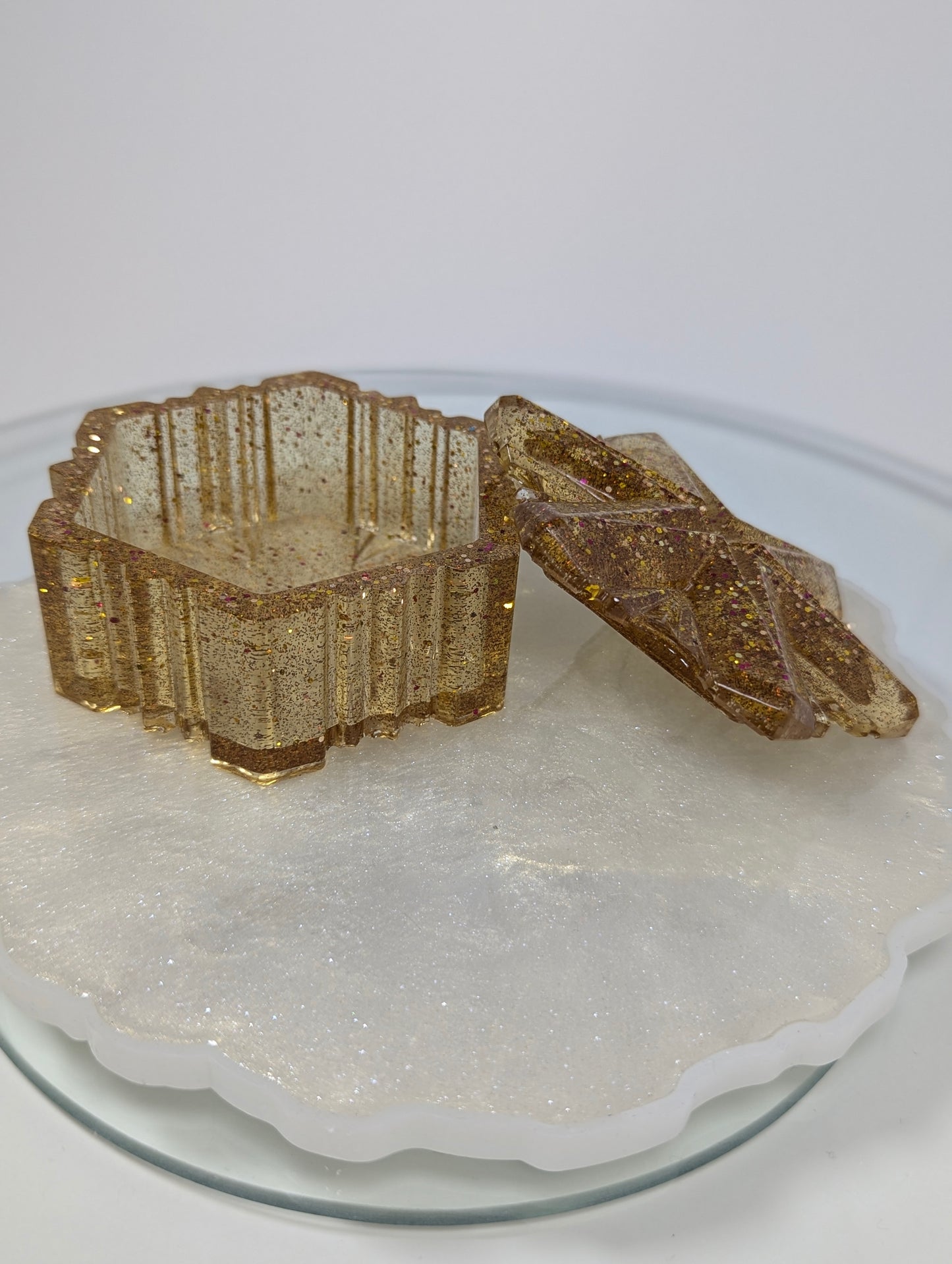 Champagne Glitter Jewelry Box