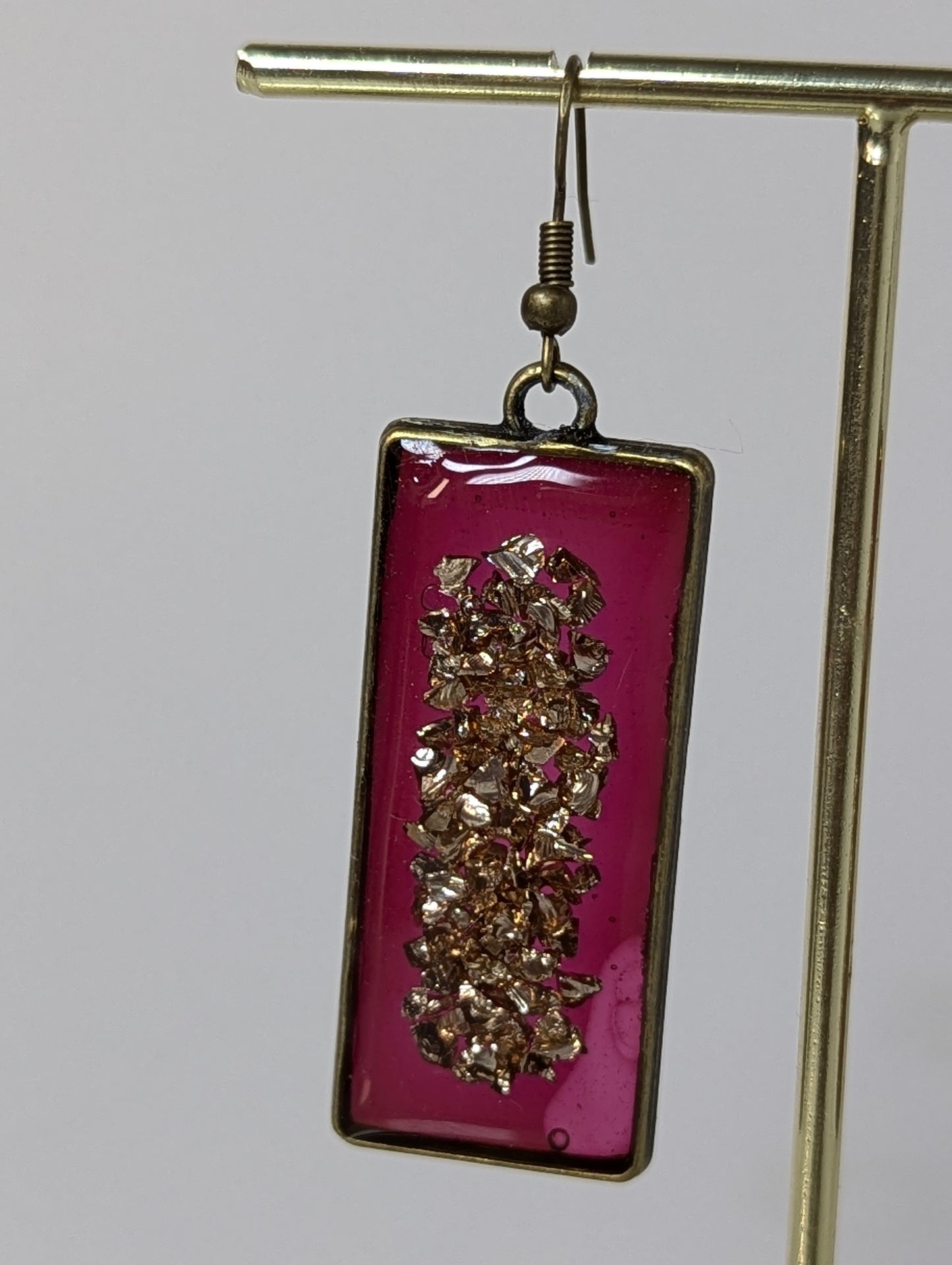 Gold Stones Resin Earrings
