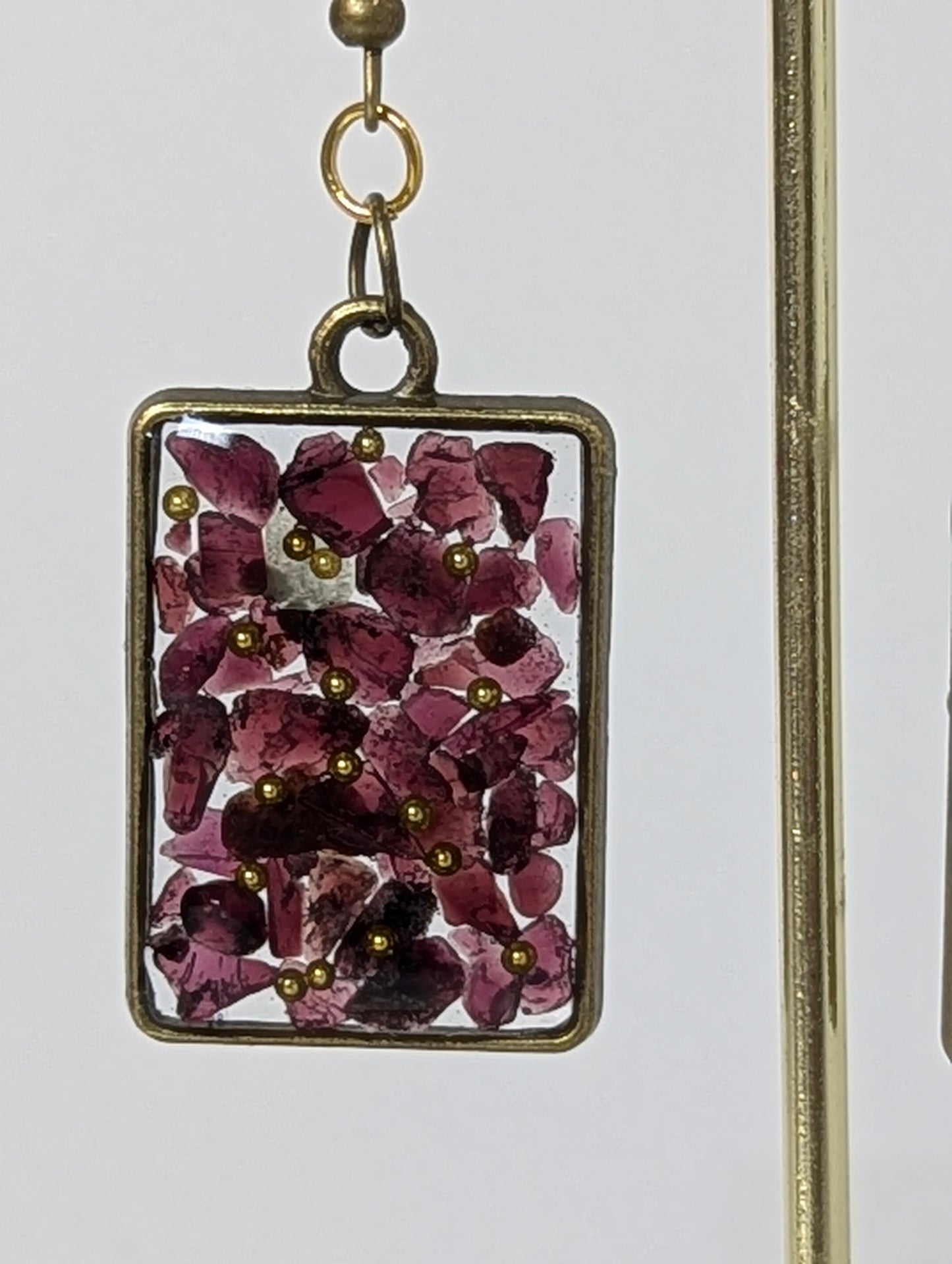 Garnet Stones Resin Earrings