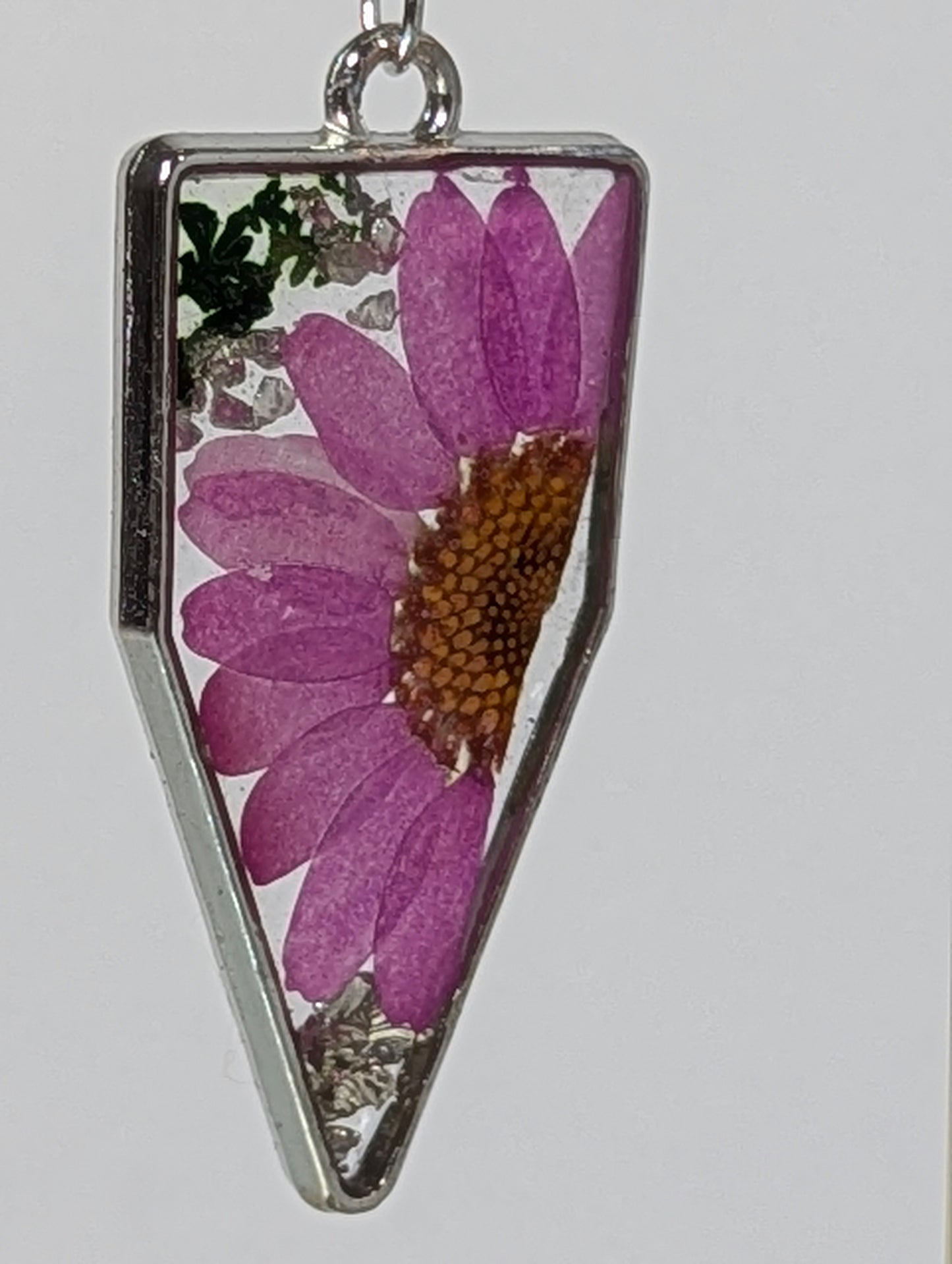 Pink Daisy Flowers Resin Earrings