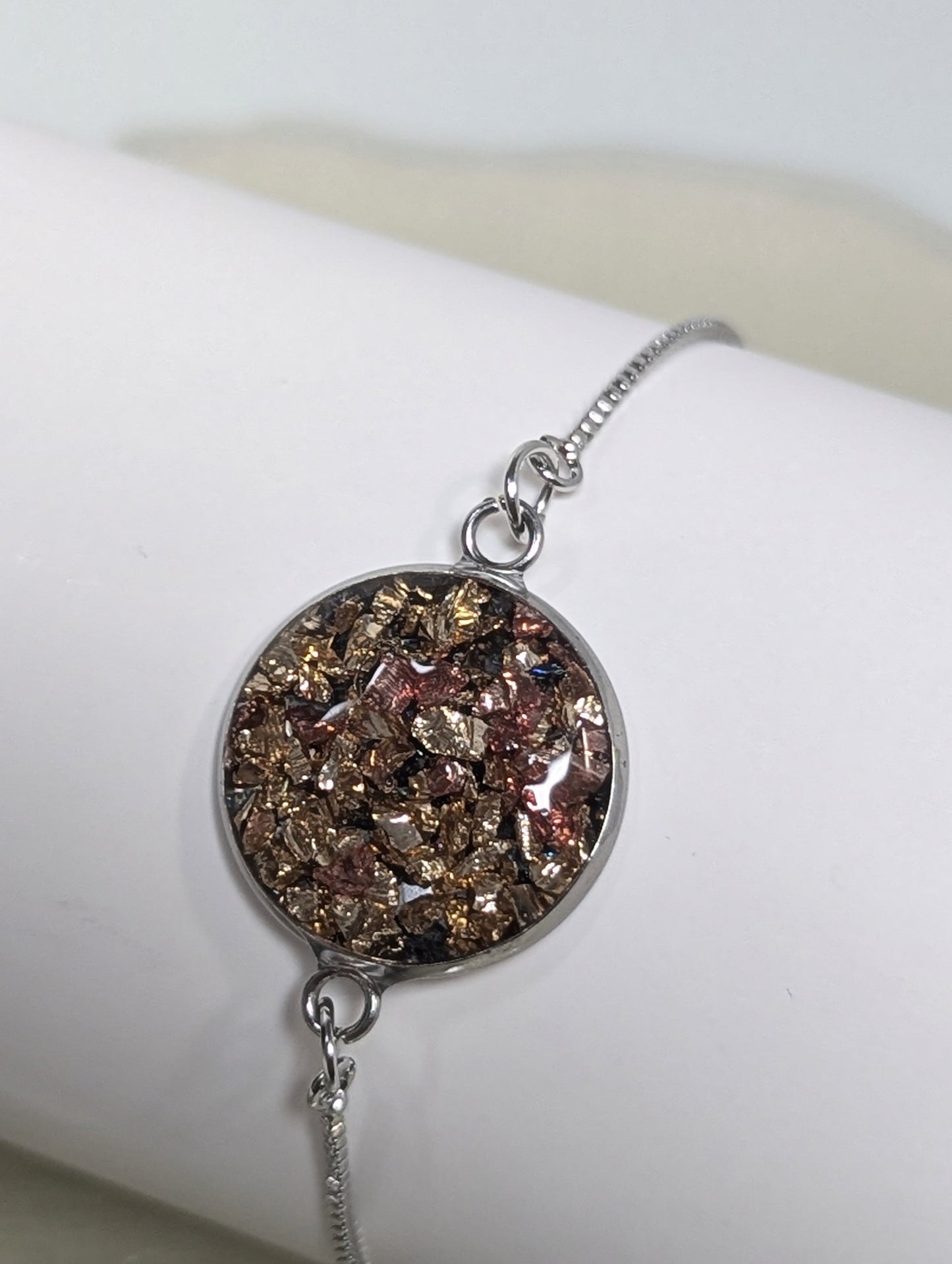 Rose Gold Broken Stones Resin Bracelet