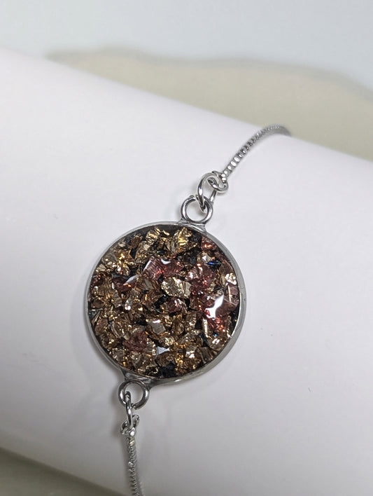 Rose Gold Broken Stones Resin Bracelet