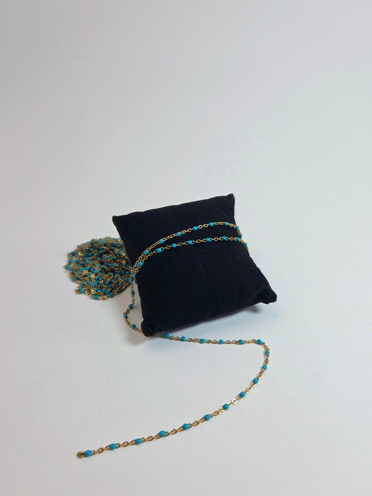 PVD Gold-Plated Turquoise Chain