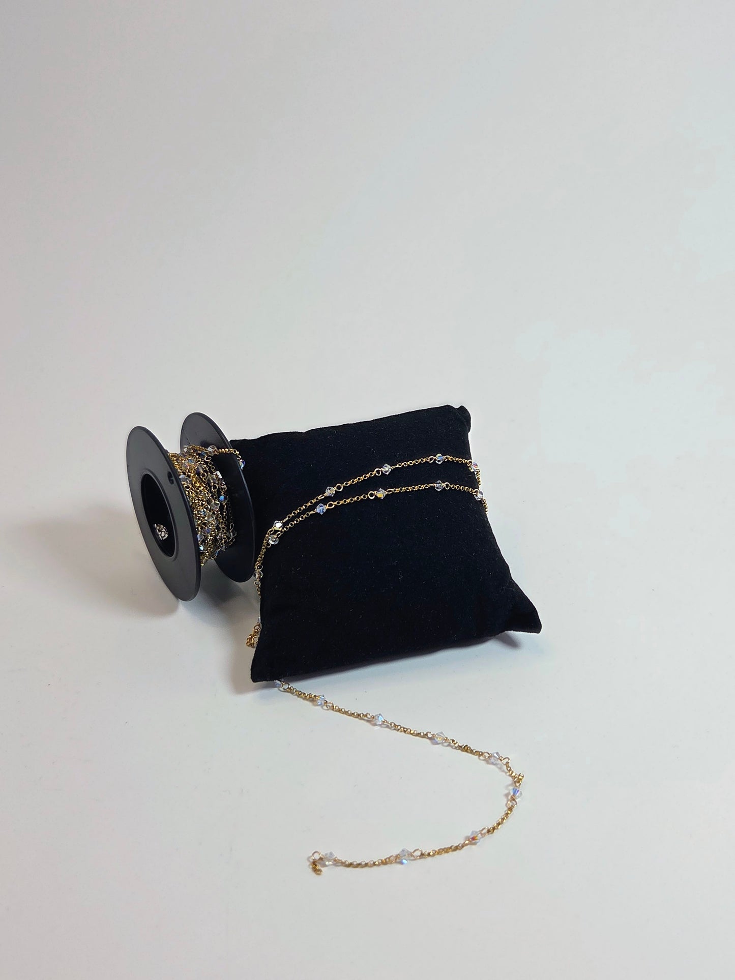 Gold-Filled Crystal Beads Chain