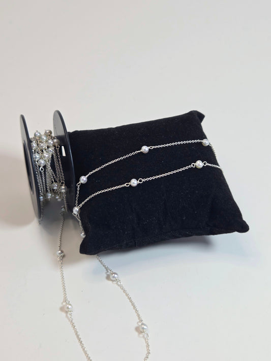 Sterling Silver Pearl Chain