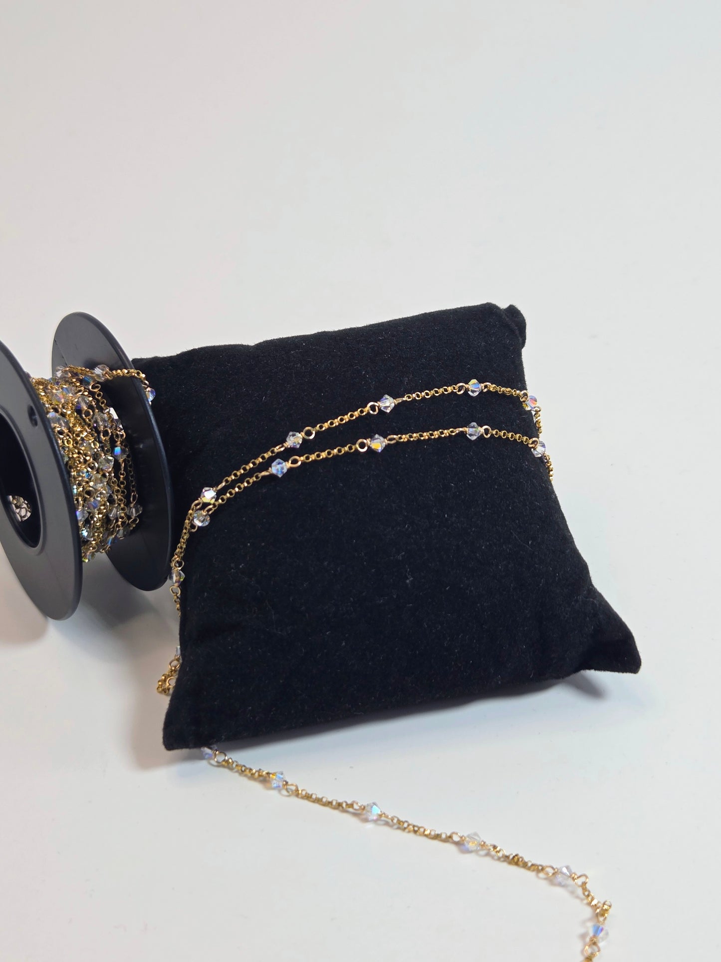 Gold-Filled Crystal Beads Chain