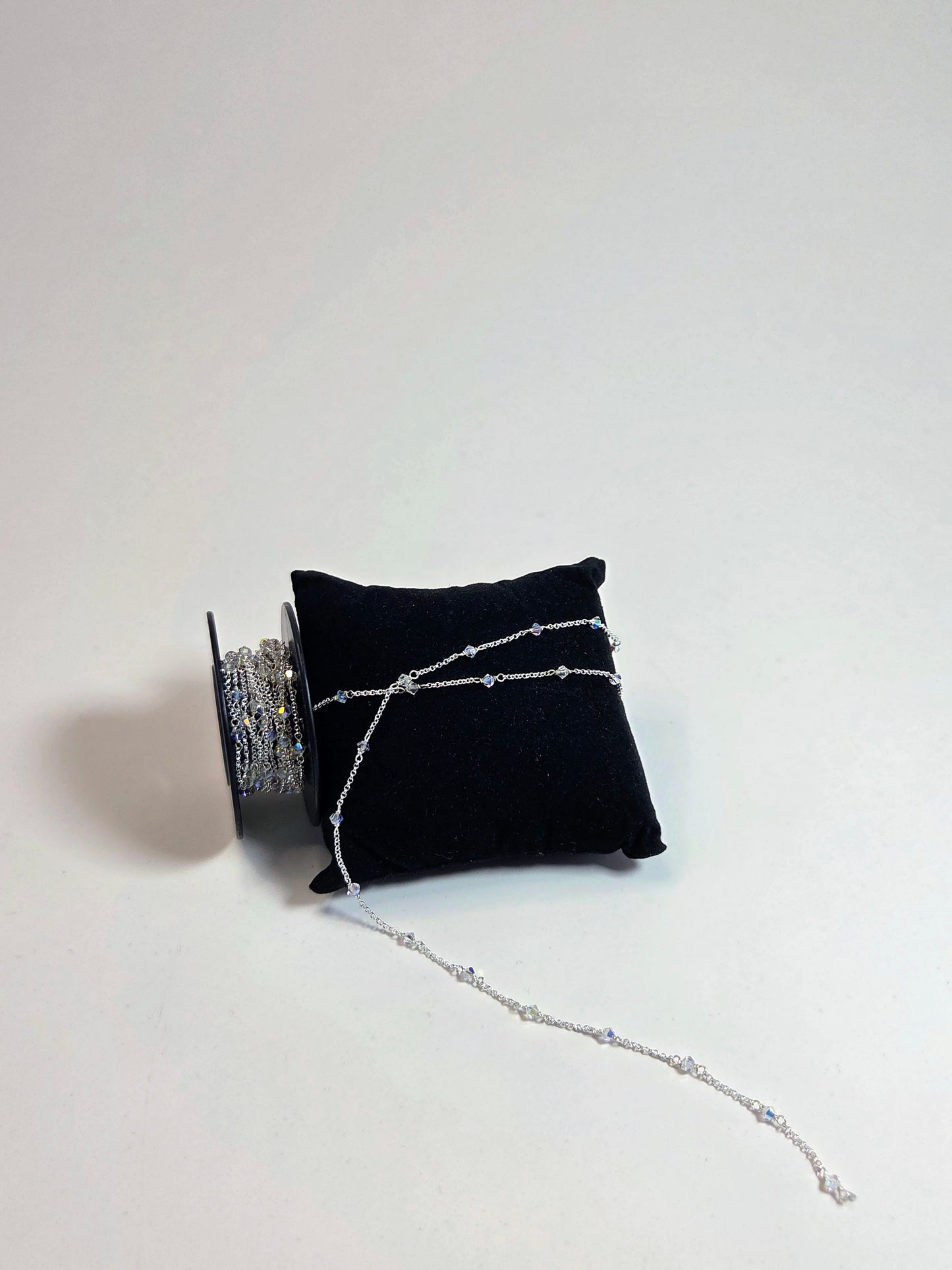 Sterling Silver Crystal Bead Chain