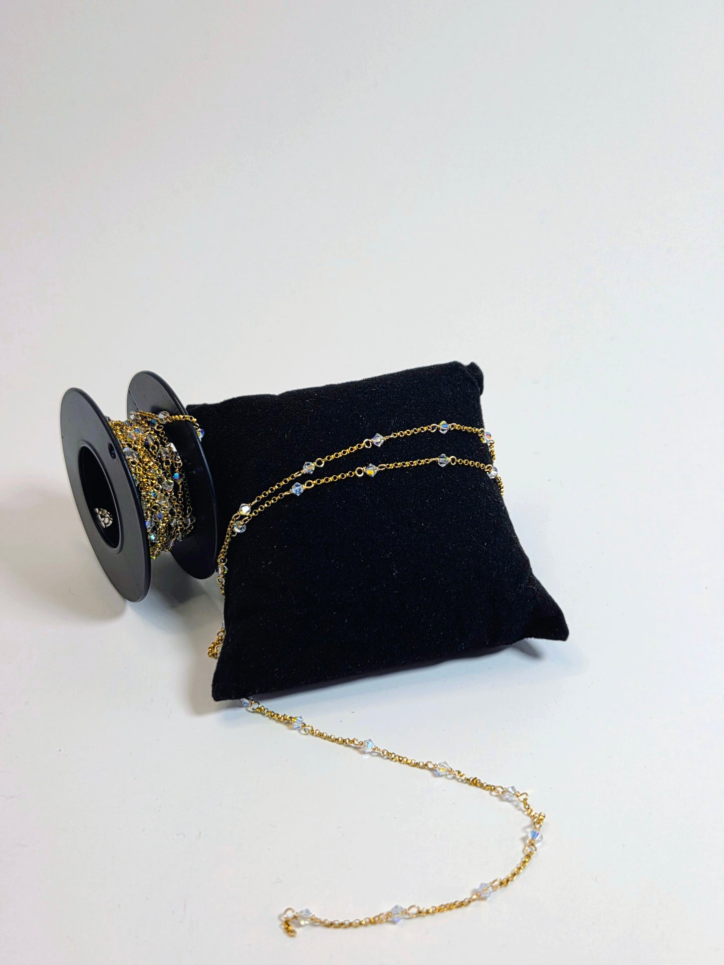 Gold-Filled Crystal Beads Chain
