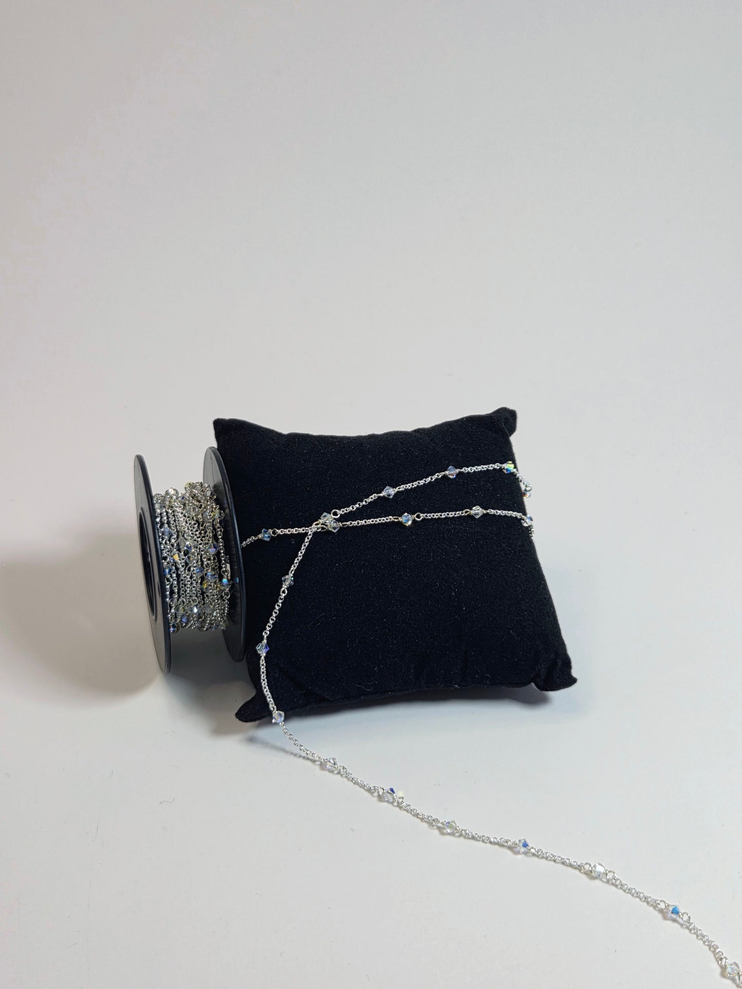 Sterling Silver Crystal Bead Chain