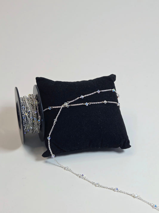 Sterling Silver Crystal Bead Chain